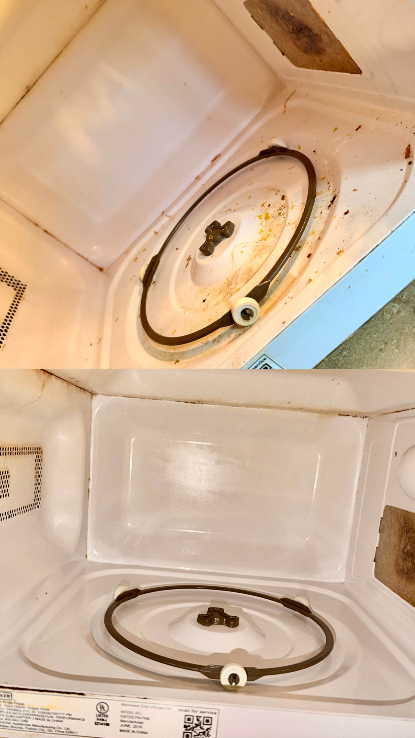 β¨ Microwave Deep Cleaning β Before & After